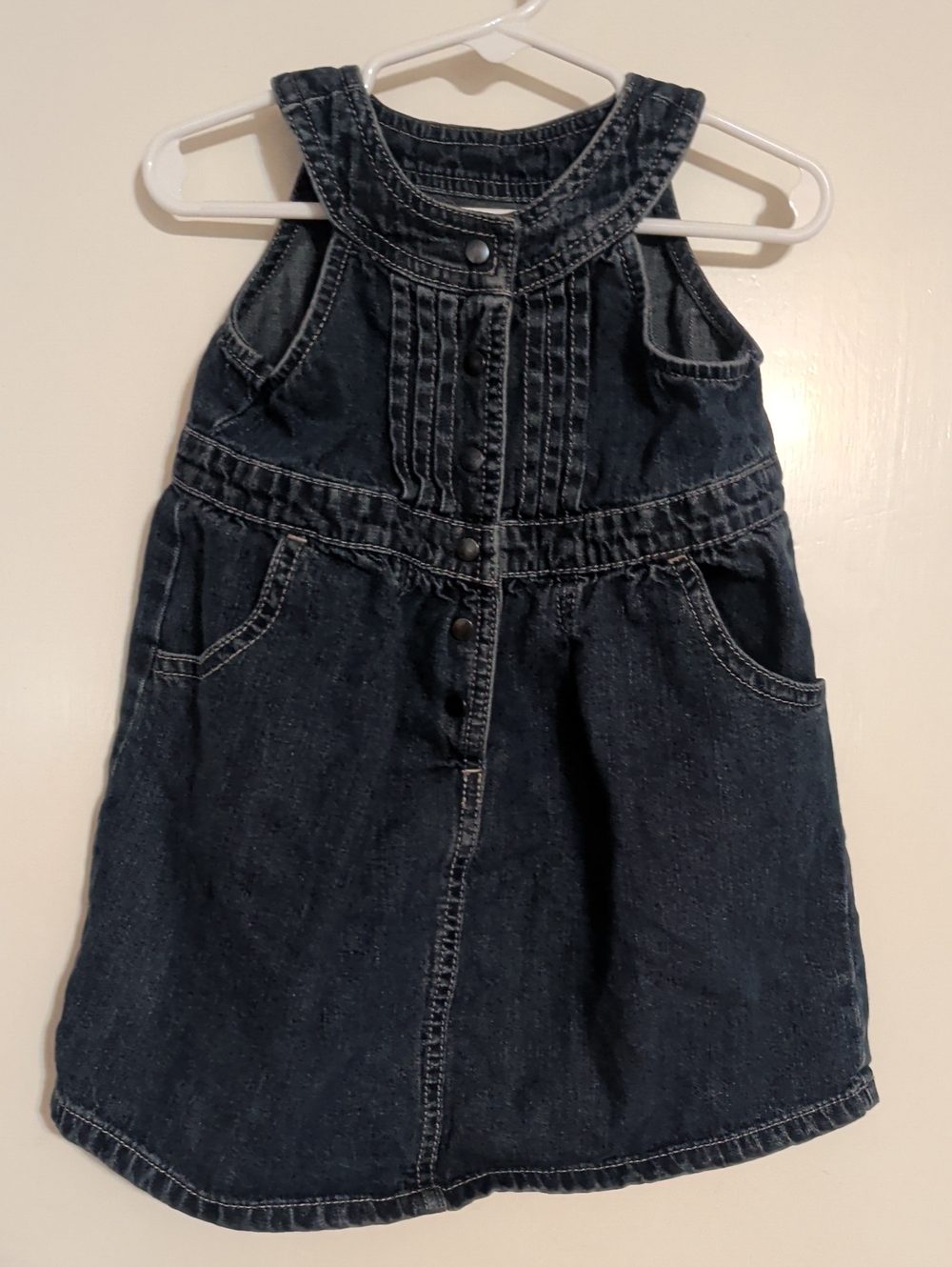 Old Navy Dark Blue Denim Pinafore Dress for Girls